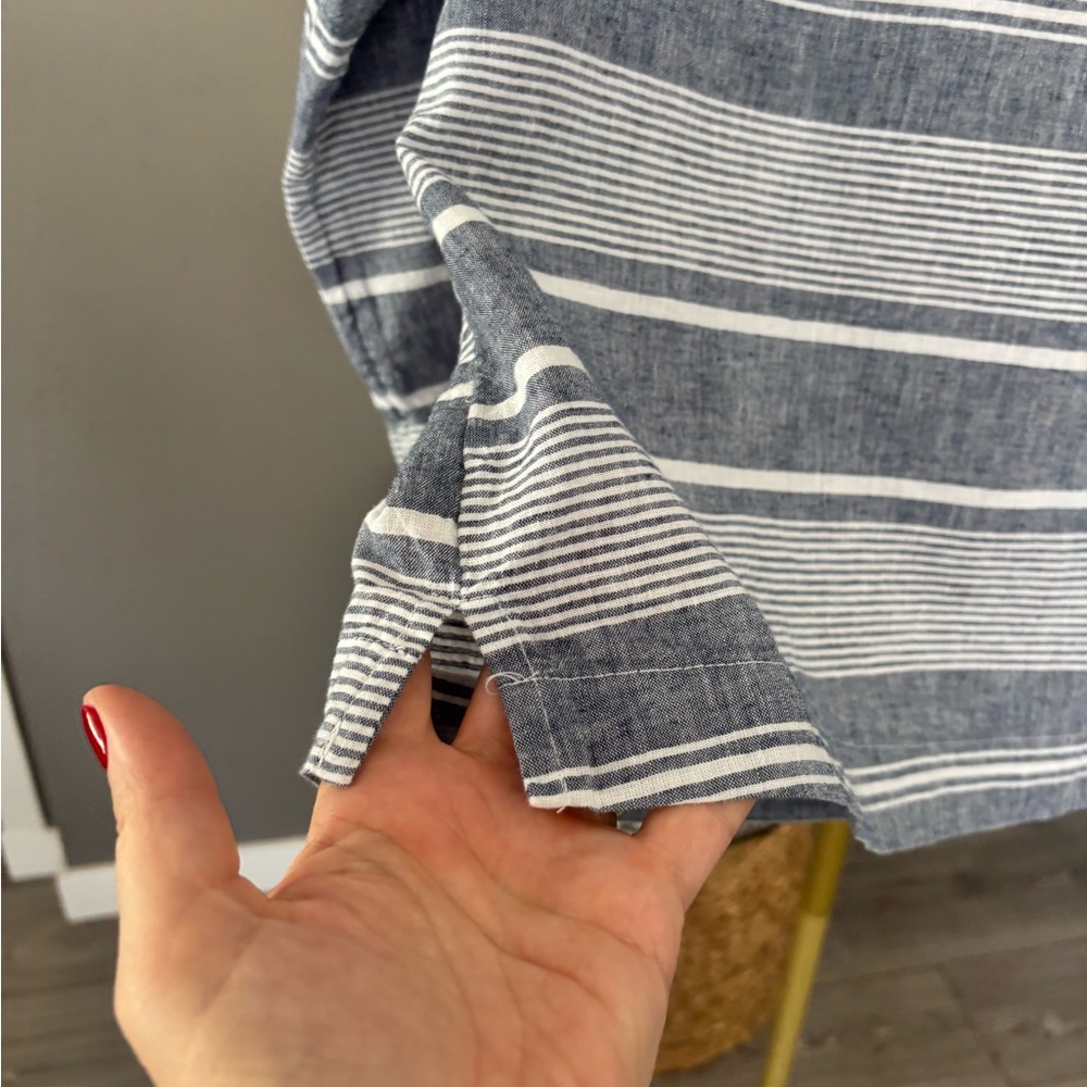 Sigrid Olsen Linen Striped Top - Picture 6 of 8